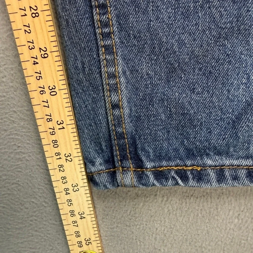 Levis 505 Jeans Regular Fit 34x34 (FIT 34x33) Blue Denim Straight Leg Casual